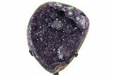 Amethyst Geode Section on Metal Stand - Deep Purple Crystals #171817-1
